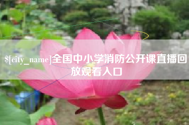 阿勒泰全国中小学消防公开课直播回放观看入口