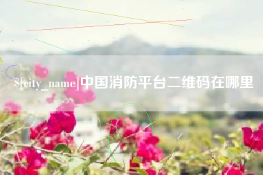 阿勒泰中国消防平台二维码在哪里