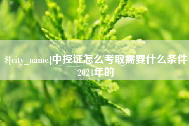 阿勒泰中控证怎么考取需要什么条件2024年的