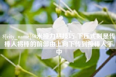阿勒泰60米接力赛技巧-下压式则是传棒人将棒的前部由上向下传到接棒人手中