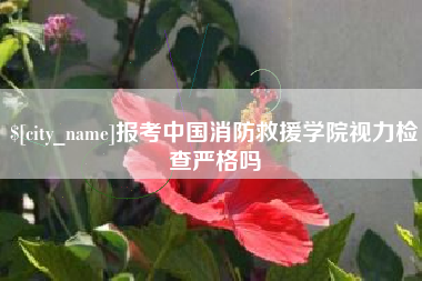 阿勒泰报考中国消防救援学院视力检查严格吗